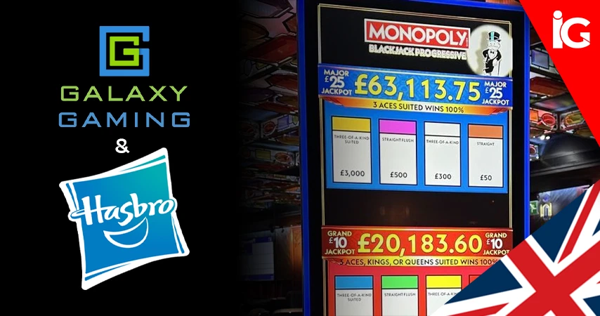 Galaxy Gaming and Hasbro Launch MONOPOLY Blackjack Progressive Across UK Casino Floors